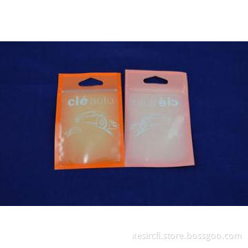 Pink Sealing Small Zippered Pouch Packaging , Flat Poly Bag